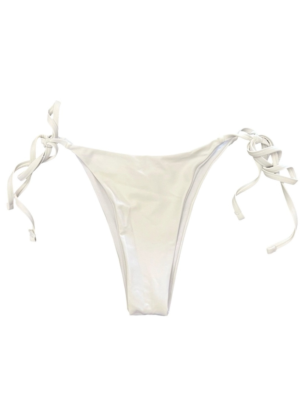 NEW White Side Tie Neutral Versatile Beach Minimalist Separate Bikini Bottoms M